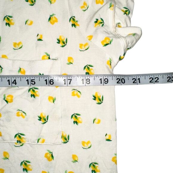 Eberjey Dianna Lemon Print Short Sleeve Button Down Pajama Top MEDIUM - Picture 5 of 6